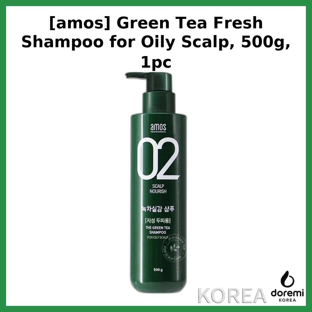 [amos] Dầu Gội Tươi Trà Xanh Cho Da Đầu Dầu, 500g, 1 Dầu Gội Hàn Quốc Cho Da Đầu Dầu của doremimarke
