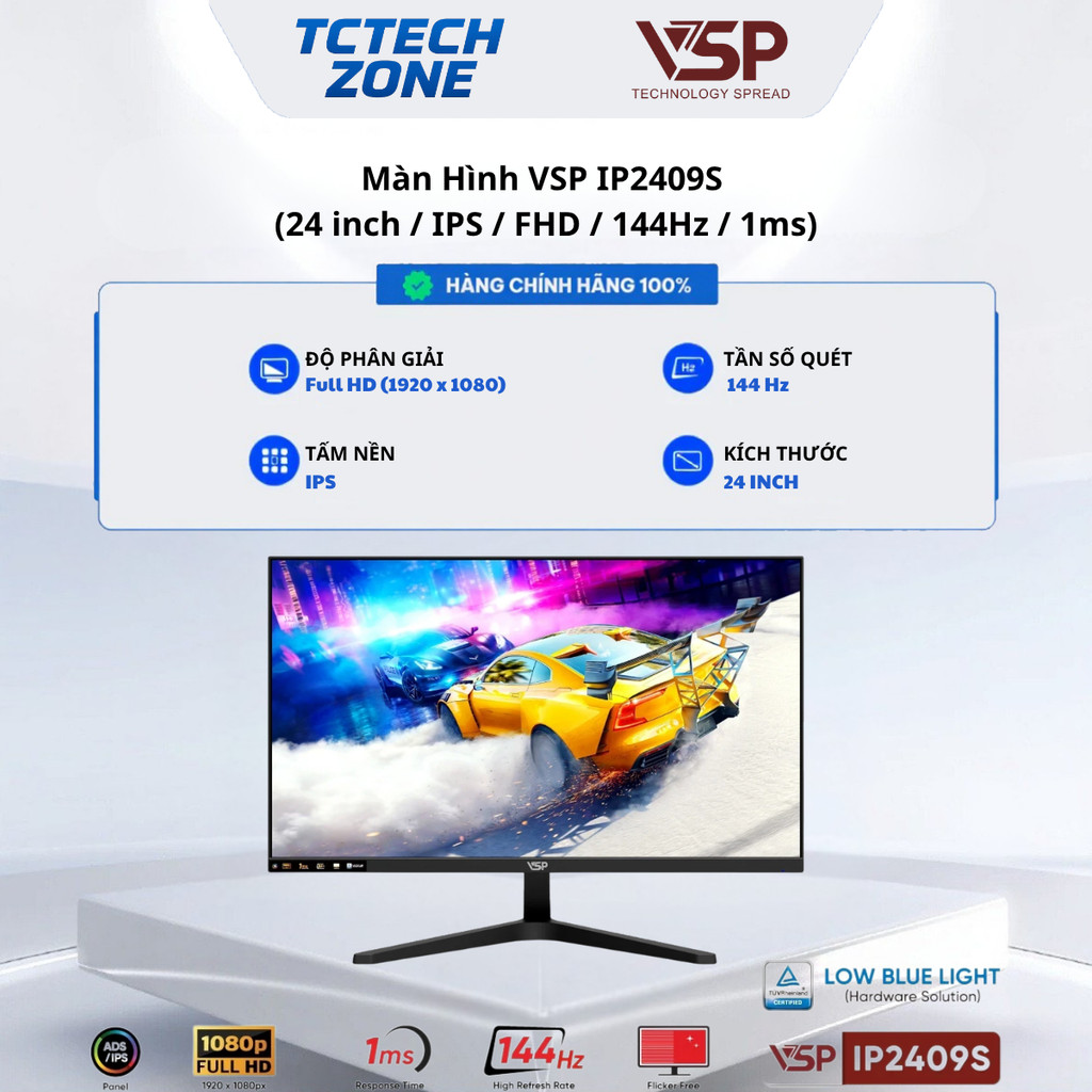 Màn Hình VSP IP2409S (23.8 inch / IPS / FHD / 144Hz / 1ms) Chính Hãng 100%