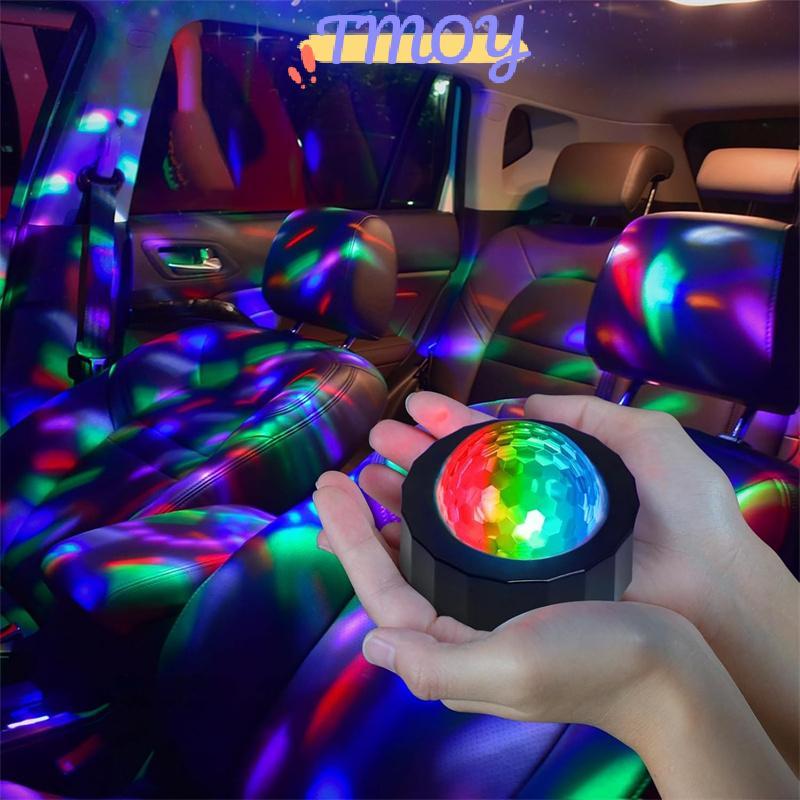 TMOY Xe Disco Ball Mini Disco Ball Cho Xe Ô Tô Âm Thanh Kích Hoạt Nhiều Màu Đèn Disco Bên Trong Xe Ô