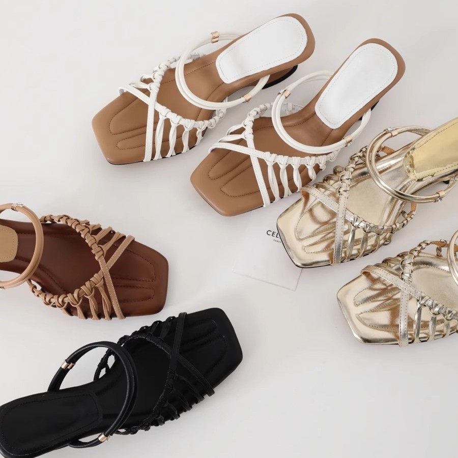 Sheepskin Version~Retro Vacation Style Woven Hollow Wedge Sandals for Women, Square-Toed Roman Sanda