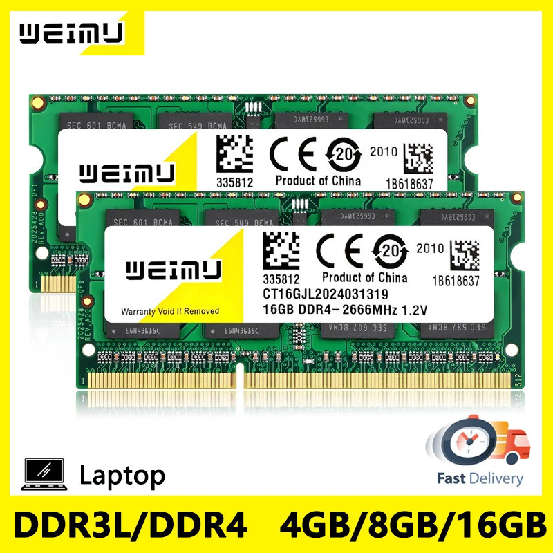 DDR3 DDR3L DDR4 4GB 8GB 16GB Laptop Memories Ram 1066 1333 1600Mhz PC3L PC3 8500 10600 12800 PC4 Sod