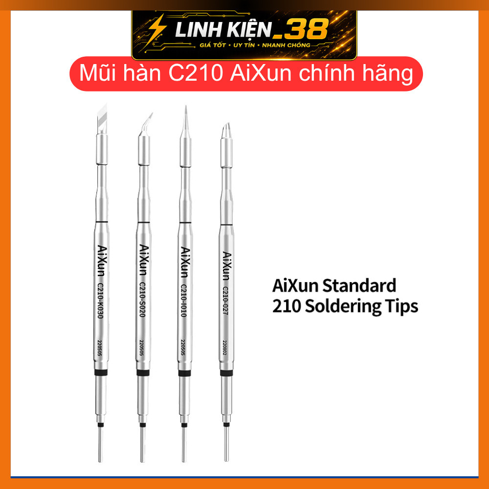 Mũi hàn C210 AiXun chính hãng dùng cho máy kiểu tay T3B, T210 Sugon, JBC, Aifen, Aixun. linhkien_38
