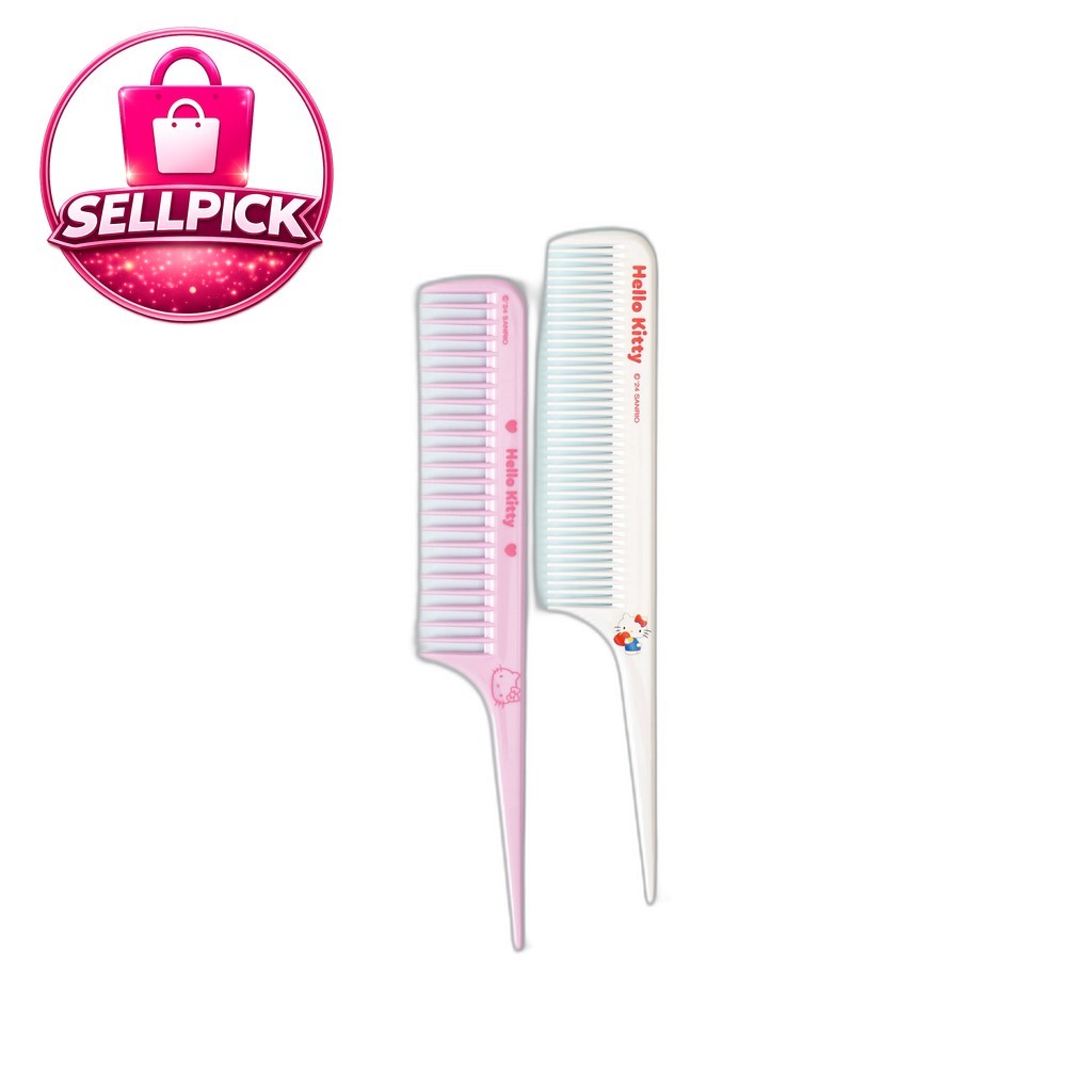 [daiso] Lược đuôi mini Hello Kitty, N / A, 2 cái / Lược đuôi mini Hàn Quốc / Thiết kế Hello Kitty dễ