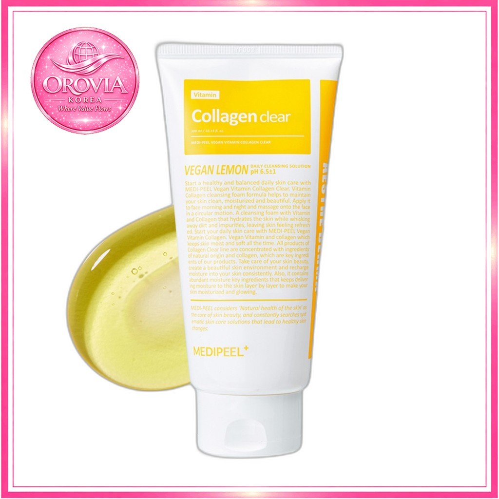 [medipeel] Sữa rửa mặt trong suốt Vitamin Collagen thuần chay, 300ml, 1 Sữa rửa mặt / Hàn Quốc của O