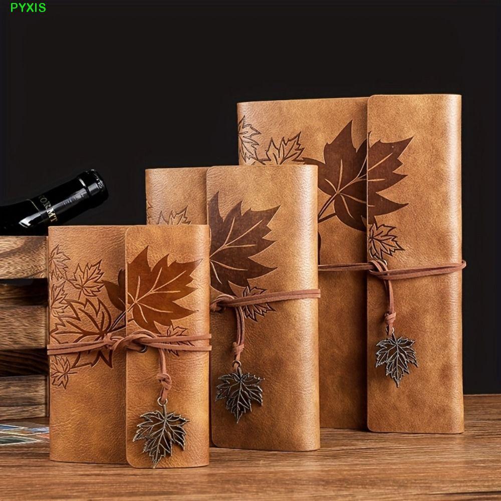 PYXIS Travelers Vintage Notebook, A7 / A6 / A5 Da PU PU Kraft Notebook, Loose-leaf Notebook Notepad 