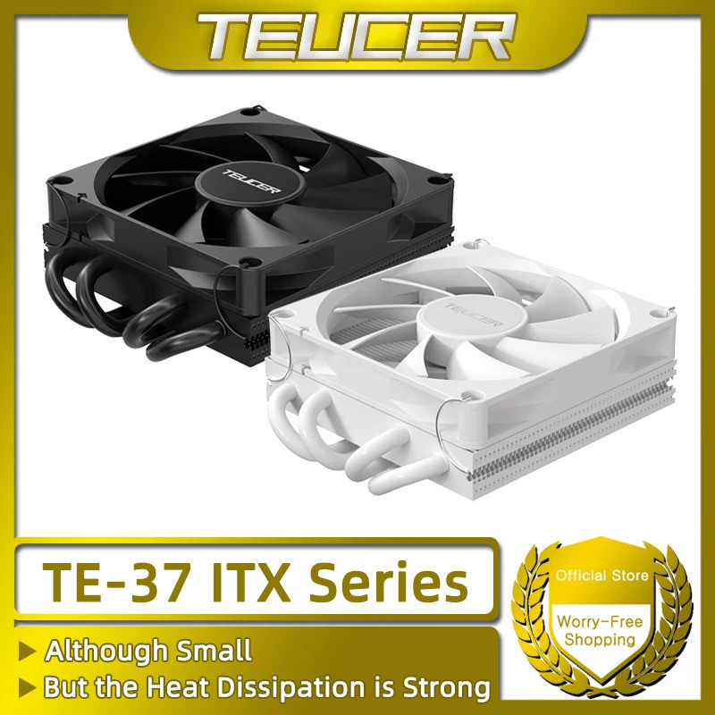 HB TEUCER TE-37 CPU Cooler ITX PC 37mm Tản nhiệt TDP 120W với UT9015 Quạt làm mát PWM siêu mỏng cho 