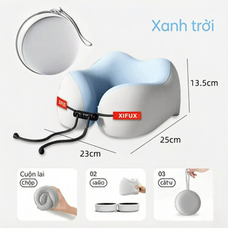 Gối cổ chữ U kê cổ  cao su non mẫu mới, Gối chữ U kê cổ, bảo vệ và giảm mỏi cổ, hỗ trợ giấc ngủ khi đi đường dài