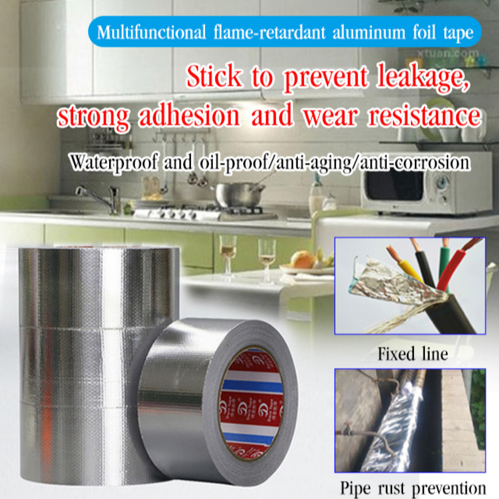 【Waterproof】🔥Best Seller/Flame Retardant 【Fiberglass Aluminum Foil Tape】 Premium Heavy-duty Waterpro