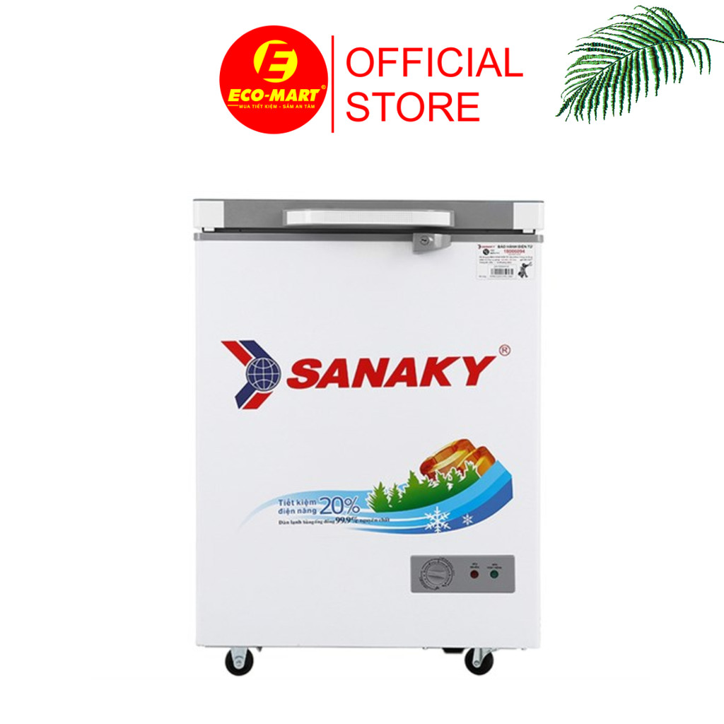 Tủ đông Sanaky mặt kính 1 chế độ 100 lít VH-1599HYK có lắp đặt
