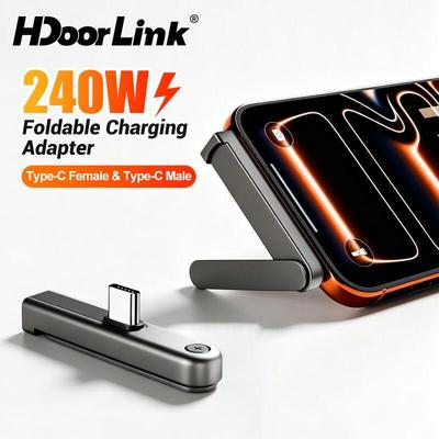 Bộ chuyển đổi sạc USB C HdoorLink 240W có giá đỡ có thể gập lại Loại C Nam sang Nữ Bộ chuyển đổi sạc nhanh