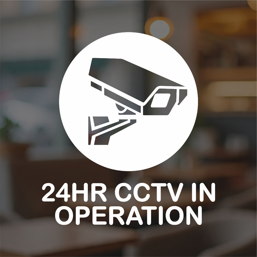 24HR Camera Quan Sát Trong Hoạt Động Ký Miếng Dán Tự Dính Decal Vinyl Có Thể Tháo Rời Bức Tranh Tườn