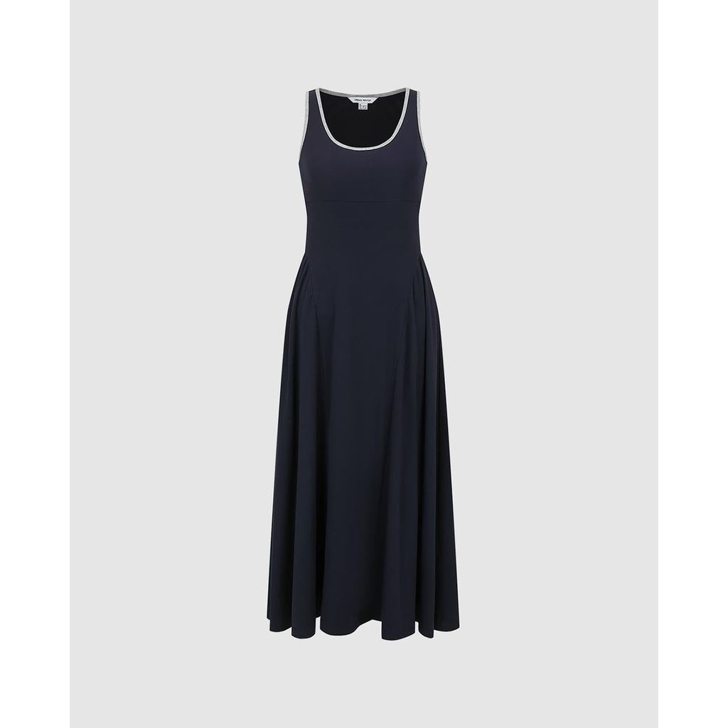 URBAN REVIVO - Đầm sát nách maxi phối viền dáng xòe_UYV760048-LA1