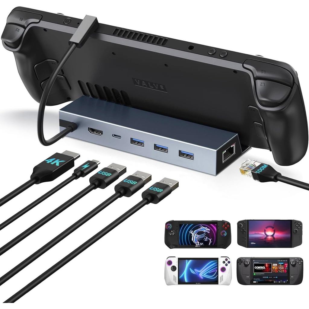 Dock Steam Deck, Docking Station cho Steam Deck / ROG Ally / Legion Go / MSI Claw / Nitro Deck / Ste