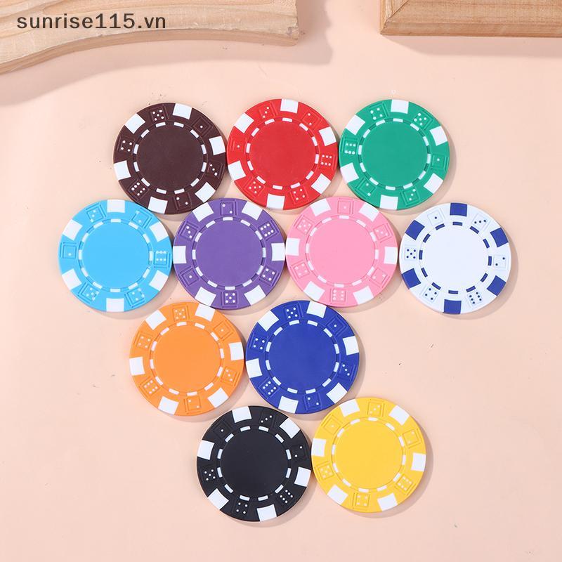 SRVN 10 Chiếc ABS Nhựa Poker Chips Casino Texas Hold 'em Poker Đồng Xu Kim Loại 11.5g Chip Poker Gam