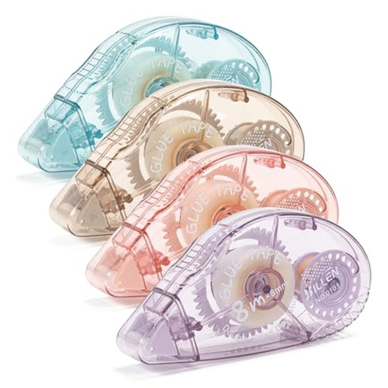 4 Pack Double Sided Tape Roller, Scrapbook Supplies, Glue Tape Roller for Crafts, Double-Sided Adhes