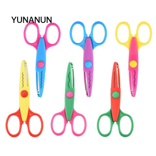 YUNANUN 1 / 6 Kéo Ren, Đầu Tròn Nhỏ Thoải Mái Tay Nghệ Thuật An Toàn Kéo, Văn Phòng Phẩm Tối Giản Họa Tiết Sóng Màu Tự Làm Nghệ Thuật Dụng Cụ Trẻ Em