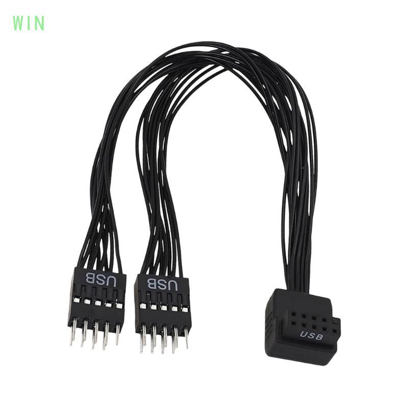 WIN Bo mạch chủ USB Nối dài góc 9Pin sang hai cổng USB Dễ dàng tương thích cài đặt không cần dụng cụ