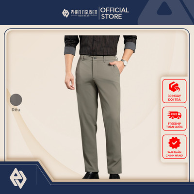 Quần âu nam Airflex Phan Nguyễn, chất liệu mềm mát, nhanh khô, co giãn tốt, form slim fit QVL.855