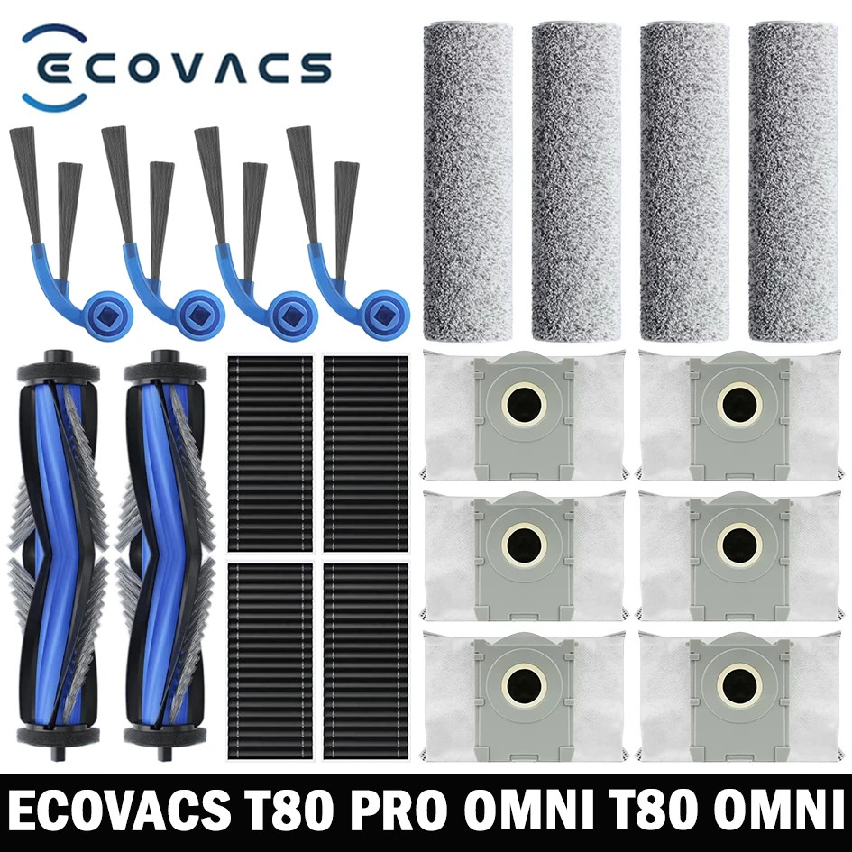 ECOVACS T80 PRO OMNI / T80 OMNI Robot Hút Chân Không Phụ Kiện Chính Bên Bàn Chải Lau Vải HEPA Bộ Lọc