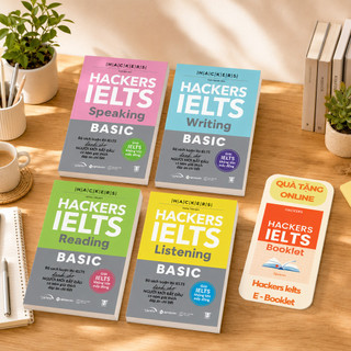 Sách – Combo Hackers IELTS Basic (Bộ 4 Cuốn) –  Kèm Lời Giải Chi Tiết (Band 3.0-5.5+) (Gamma Books)