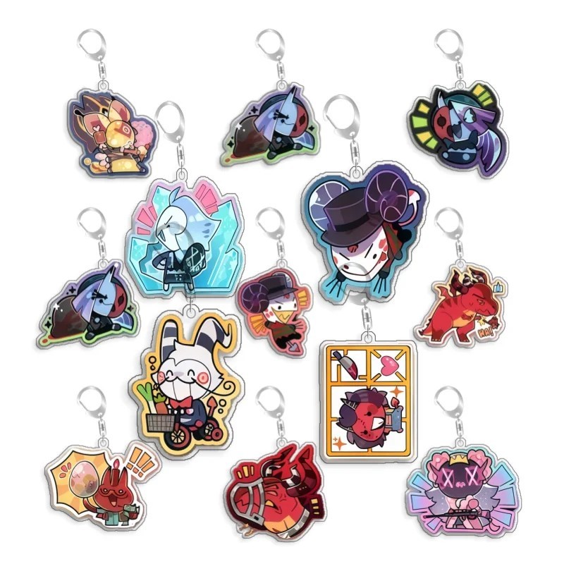 Móc khóa Deltarune mica Acrylic Jevil Rouxls Kaard Berdly Swatch phụ kiện treo cặp túi xách quà tặng