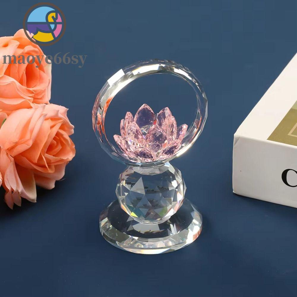 MAOYE66SY Pha Lê Hoa Sen Trang Trí, Hiệu Ứng Phản Quang Trong Suốt Hình Hoa Sen, Trung Tâm Handmade 