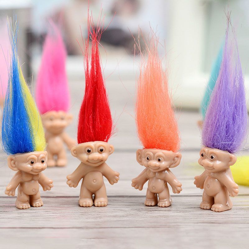 Búp Bê Troll Mini Tóc Dài Chú Hề Búp Bê Lông Kid Sáng Tạo Nhựa Viên Đồ Chơi Troll Búp Bê Búp Bê Đồ C