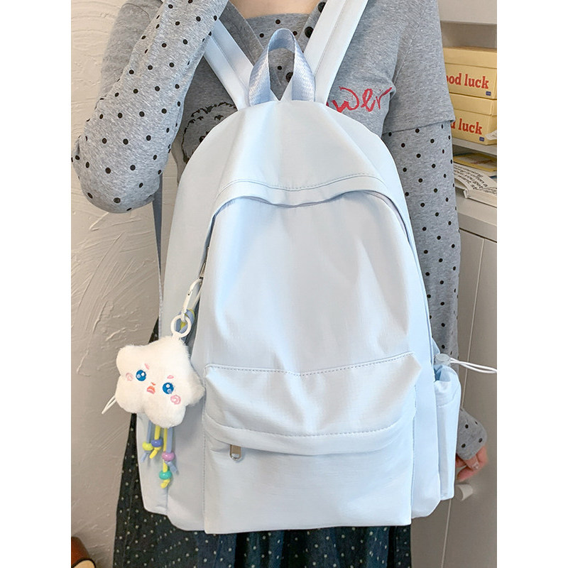 balo da nữ balo đi học nữ Đơn Giản ins Schoolbag Nữ Sinh Viên Đại Học Lớp Đi Lại Đặt Máy Tính 53cm H