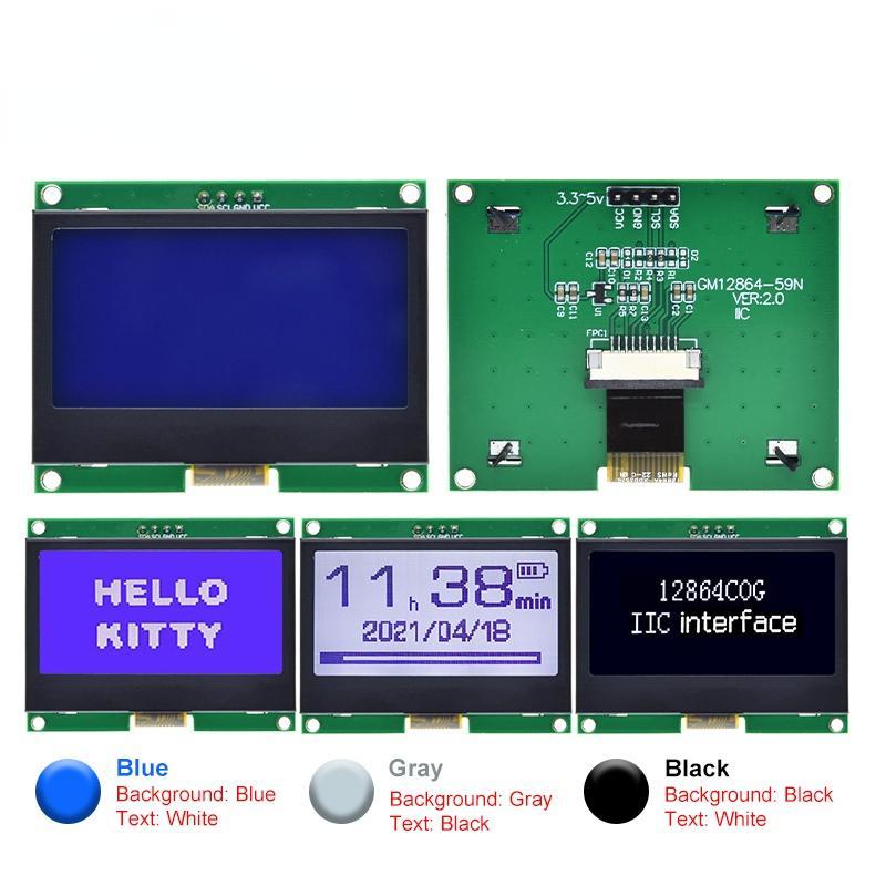 12864 IIC Mô-đun LCD 128X64 I2C ST7567S COG Bảng màn hình hiển thị đồ họa Bảng điều khiển LCM 128x64