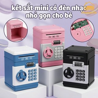 Mini Điện Tử Piggy Bank Mật Khẩu Hộp An Toàn Đèn Âm Nhạc ABS Khe Cắm Đồng Xu Đồ Chơi Trẻ Em