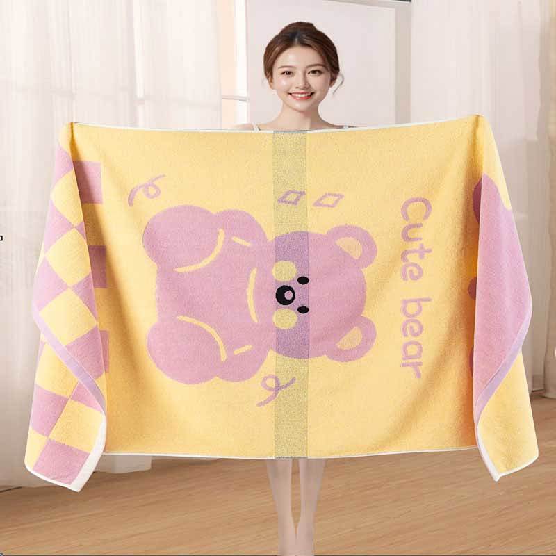Cotton Bath Towel Cotton Absorbent Soft Big Bath Towel Lint-Free Wrapping Towel Quick-Drying sAQ9