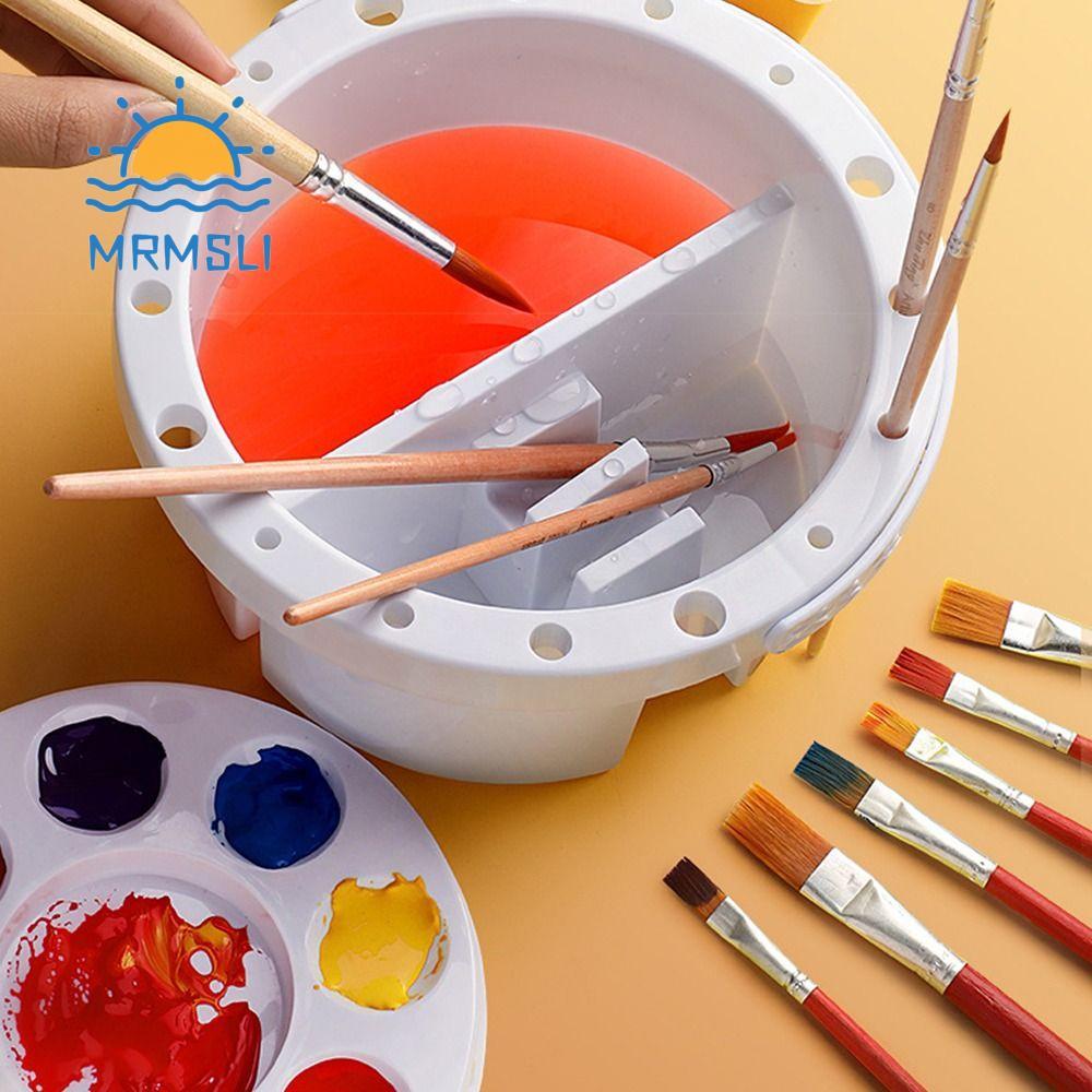 Xô rửa cọ sơn SHANCHAN, Giá đỡ cọ sơn 3 trong 1 / Máy giặt cọ sơn bảng màu, Đa chức năng có nắp cọ s