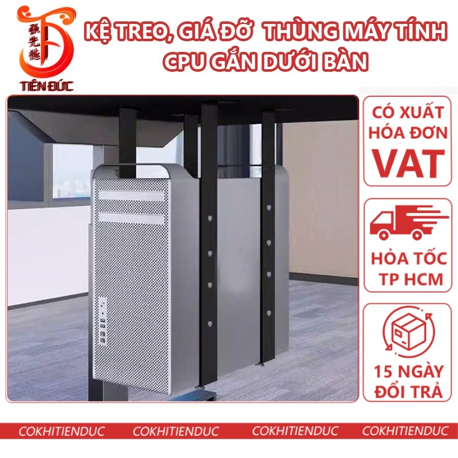 Kệ Treo CPU Máy Tính Thép Sơn Tĩnh Điện Giá Treo Gắn Dưới Bàn Dá Đỡ Thùng Case May Tinh Ke Gia Do