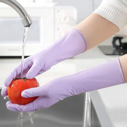 Sokku 100-Pack Long Nitrile Gloves Disposable Cleaning Gloves Food-Grade Long Wrist Nitrile Gloves