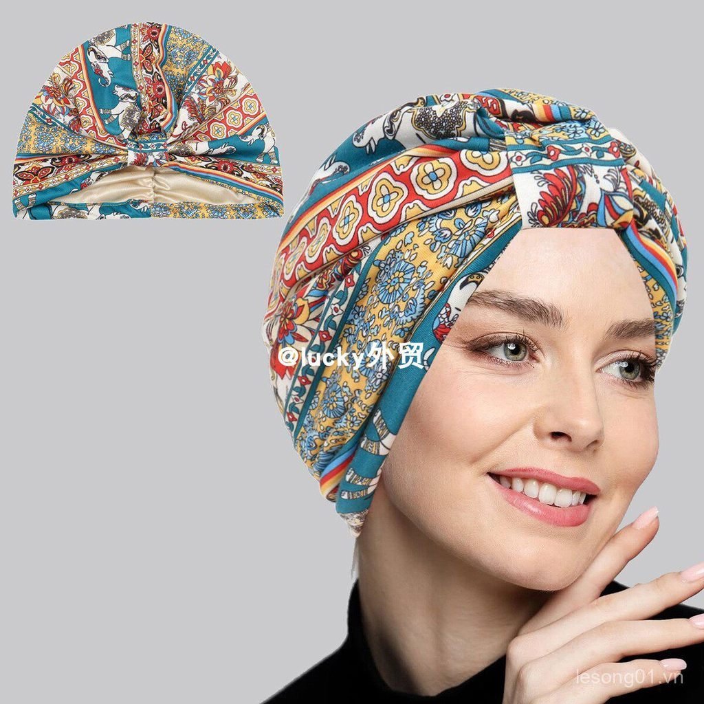Mũ Chui Đầu Mũ Trùm Đầu In Hình Vuông Đầu Mũ turban Mũ wowen Mũ 1624