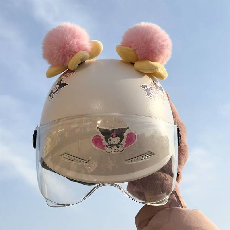 Helmet Decoration Motorcycle Plush Ear Accessories Electric Car Accessories wuSh