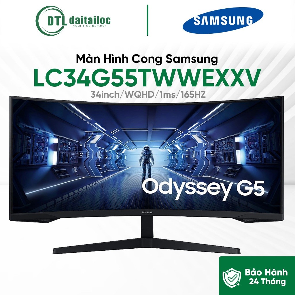 Màn hình Samsung Odyssey G5 G55T WQHD 165Hz LC34G55TWWEXXV 34inch 1ms 165HZ | Chính Hãng | Bảo hành 