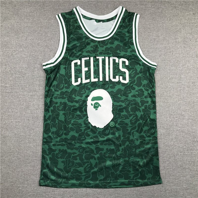 Celtics Bóng Rổ Đồng Phục Jersey Retro MN Thêu Áo Vest Thoải Mái Khỉ Celtics 93 Xanh Áo Bóng Rổ Thể 