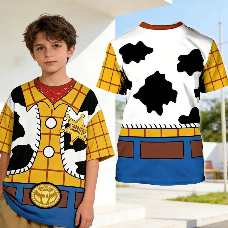 Disney Toy Story Woody Cosplay 3D In Trẻ Em Áo Trẻ Em Trẻ Em Cha Mẹ Con Nhanh Khô Bé Trai Áo Kid Tee