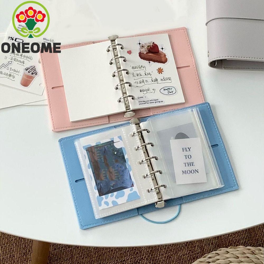 ONEOME Mini Pocket Notebook, PU Leather M5 Loose Leaf Notebook, Creative Blank Page Diary Planner DI