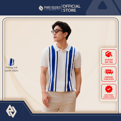Áo polo dệt kim nam Phan Nguyễn, chất liệu 100% cotton thoáng mát, mềm mịn, form regular fit APC.313