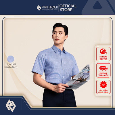 Áo sơ mi ngắn tay nam Phan Nguyễn, chất liệu sợi tre cao cấp, mềm, nhẹ, mát, form thoải mái SMC.501