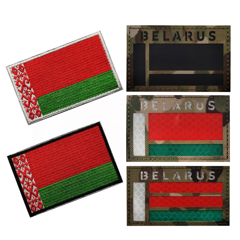 BELARUS BELARUS Cắt Laser IR Phản Quang Hồng Ngoại Velcro Chiến Thuật Đạo Đức Tem Thêu Tem