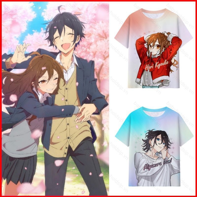 Áo thun cosplay anime Hori và Miyamura, thiết kế full graphic, tay ngắn, phù hợp mùa hè