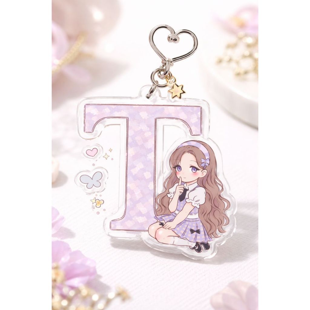 ADORABLE DREAM PURPLE GIRL KEYCHAIN