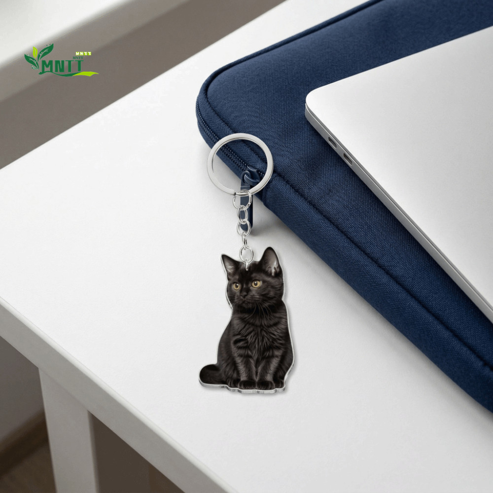 MNTT 2 Chiếc Đen Mèo Con Móc Khóa 2D Phẳng Móc Khóa Bé Gái Nữ