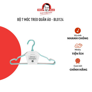 Bộ 7 móc treo quần áo uncle bills móc treo phơi quần áo nhiều màu tiện lợi - bl0124
