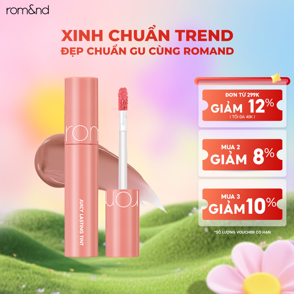 [Rom&nd] Son Tint lì cho môi căng mọng Hàn Quốc Romand Juicy Lasting Tint 5.5g