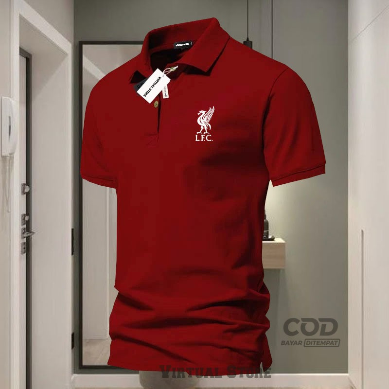 Áo Thun Cổ Polo Nam với Logo Trắng LFC - Hàng Mới và Khuyến Mãi