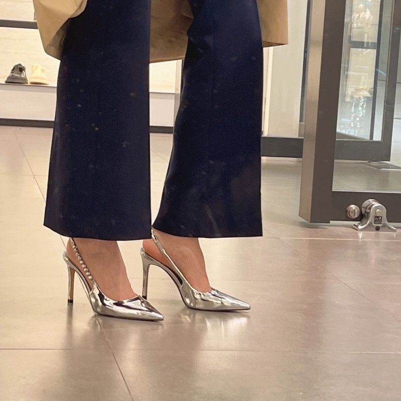 2026Women's high-heeled shoes Pointed Toe Rhinestone silver High Heels High-heeled women's shoes Wom